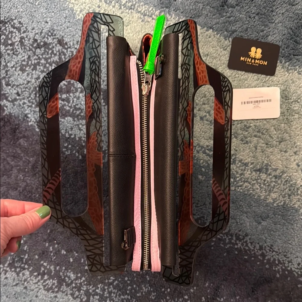 Min & Mon Black Bag with Vibrant Snake Design - Picture 3 of 16